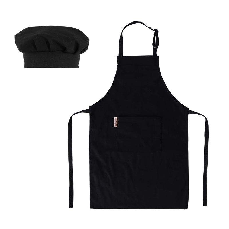 Aurya Kids Apron and Chef Hat Set-Adjustable Child Apron for Boys and Girls for Cooking Baking - Image 1